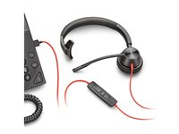 Poly Blackwire 3315 - Hodesett - on-ear - kablet - 3,5 mm jakk - svart - Optimert for UC 85R07AA