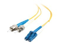 C2G LC-ST 9/125 OS1 Duplex Singlemode PVC Fiber Optic Cable (LSZH) - Koblingskabel - ST-enkeltmodus (hann) til LC-enkeltmodus (hann) - 3 m - 3 m - fiberoptisk - dupleks - 9 / 125 micron - OS1 - halogenfri - gul 85597