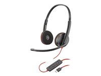 Poly Blackwire C3220 - Blackwire 3200 Series - hodesett - on-ear - kablet - USB-C - svart - Skype Certified, Cisco Jabber Certified, Avaya Certified 80S07A6
