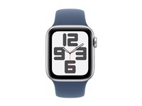 Apple Watch SE (GPS) - 2. generasjon - 40 mm - sølvaluminium - smartklokke med sportsbånd - fluorelastomer - denim - båndbredde: S/M - 32 GB - Wi-Fi 4, Bluetooth - 26.4 g MXEC3QN/A
