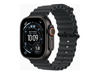 Apple Watch Ultra 3 - 49 mm - svart titan - Ja smartklokke med Havbånd - fluorelastomer - svart - håndleddstørrelse: 130-200 mm - 64 GB - LTE, NFC, Wi-Fi 4, UWB, Bluetooth - 5G - 61.8 g MF0J4DH/A