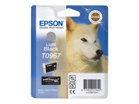 Epson T0967 - 11.4 ml - lys svart - original - blister - blekkpatron - for Stylus Photo R2880 C13T09674010