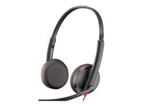 Poly Blackwire 3225 - Blackwire 3200 Series - hodesett - on-ear - kablet - USB, 3,5 mm jakk - svart - Skype Certified, Cisco Jabber Certified, Avaya Certified 80S11A6