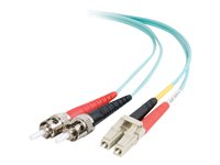 C2G LC-ST 10Gb 50/125 OM3 Duplex Multimode PVC Fiber Optic Cable (LSZH) - Nettverkskabel - ST flermodus (hann) til LC multimodus (hann) - 2 m - 2 m - fiberoptisk - dupleks - 50 / 125 mikroner - OM3 - halogenfri - akvamarin 85541