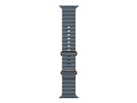 Apple - Bånd for smart armbåndsur - 49 mm, naturlig titanfinish - 130 - 200 mm - anchor blue - for Watch Hermès Series 9, SE 3, Series 10, Series 11, Series 8, Series 9, Ultra 2, Ultra 3 MGCC4ZM/A