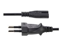 StarTech.com 2m (6ft) Laptop Power Cord, EU Plug to C7, 2.5A 250V, 18AWG, Notebook / Laptop Replacement AC Power Cord, Printer/Power Brick Cord, Europlug to IEC 60320 C7 - Laptop Charger Cable, Black (752E-2M-POWER-LEAD) - Strømkabel - Europlug (P) til power IEC 60320 C7 - AC 250 V - 2.5 A - 2 m - svart 752E-2M-POWER-LEAD