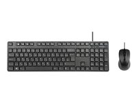 Targus - Tastatur- og mussett - kombinasjon - full size - bakteriedrepende middel - USB - QWERTY - Storbritannia - svart AKM622UK