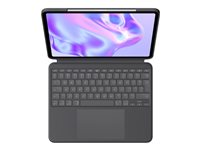 Logitech Combo Touch - Tastatur og folioveske - med styrepute - bakbelysning - Apple Smart connector - QWERTY - US International - grafitt - for Apple 13-inch iPad Pro M4 Wi-Fi, M4 Wi-Fi + Cellular 920-012833