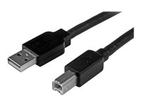 StarTech.com 15m / 50 ft Active USB 2.0 A to B Cable - Long 15 m USB Cable - 50 ft USB Printer Cable - 1x USB A (M), 1x USB B (M) - Black (USB2HAB50AC) - USB-kabel - USB-type B (hann) til USB (hann) - USB 2.0 - 15 m - aktiv - svart - for P/N: ICUSB232D USB2HAB50AC