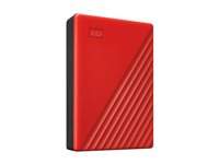 WD My Passport WDBR9S0060BRD - Harddisk - kryptert - 6 TB - ekstern (bærbar) - USB 3.2 Gen 1 - 256-bit AES - rød WDBR9S0060BRD-WESN
