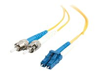 C2G LC-ST 9/125 OS1 Duplex Singlemode PVC Fiber Optic Cable (LSZH) - Koblingskabel - ST-enkeltmodus (hann) til LC-enkeltmodus (hann) - 1 m - 1 m - fiberoptisk - dupleks - 9 / 125 micron - OS1 - halogenfri - gul 85595