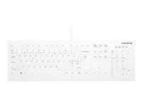 Active Key AK-C8112 - Tastatur - desinfisering med svamp, flat tastprofil - 100% - full size - vaskbar - USB - QWERTY - Pan Nordic - hvit AK-C8112-U1-W/PN