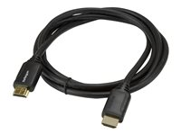 StarTech.com 6ft (2m) Premium Certified HDMI 2.0 Cable with Ethernet, High Speed Ultra HD 4K 60Hz HDMI Cable HDR10, HDMI Cord (Male/Male Connectors), For UHD Monitors, TVs, Displays - Durable HDMI Cable - HDMI-kabel med Ethernet - HDMI hann til HDMI hann - 2 m - svart - for P/N: EXTEND-HDMI-4K40C6P1, KITBXAVHDPEU, KITBXAVHDPUK, KITBXDOCKPEU, KITBXDOCKPUK HDMM2MP