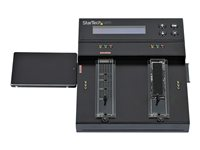 StarTech.com Standalone M.2 SATA & M.2 NVMe Duplicator and Eraser, HDD/SSD Cloner & Wiper for M.2 PCIe AHCI/NVMe, M.2 SATA, 2.5/3.5" SATA Drives, External Hard Drive Eraser/Duplicator, TAA - Drive Sanitizer/Copier - Fast tilstand / harddiskstasjons-duplikator/sletter - 4 brønner (SATA-600 / PCI Express (NVMe)) - TAA-samsvar SM2DUPE11