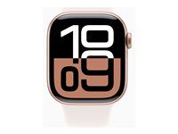 Apple Watch Series 10 (GPS + Cellular) - 42 mm - rosegull aluminium - smartklokke med sportsbånd - fluorelastomer - lett rouge - båndbredde: S/M - 64 GB - LTE, Wi-Fi 4, UWB, Bluetooth - 4G - 29.3 g MWX93QN/A