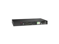 APC NetShelter - Automatisk overføringsbryter (kan monteres i rack) - AC 208 V - 3300 VA - enkeltfase - Ethernet 10/100/1000, USB - inngang: IEC 60320 C20 16A - utgangskontakter: 9 (8 x strøm IEC 60320 C13 12A, IEC 60320 C19 16A) - 1U - 2.43 m kabel - svart AP4434A