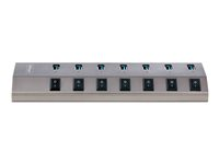 StarTech.com 7-Port Self-Powered USB-C Hub with Individual On/Off Switches, USB 3.0 5Gbps Expansion Hub w/Power Supply, Desktop/Laptop USB-C to USB-A Hub, 7x BC 1.2 (1.5A), USB Type C Hub - USB-C/A Host Cables (5G7AIBS-USB-HUB-EU) - Hub - 7 x USB 3.2 Gen 1 - stasjonær 5G7AIBS-USB-HUB-EU
