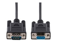 StarTech.com 3m RS232 Serial Null Modem Cable, Crossover Serial Cable w/Al-Mylar Shielding, DB9 Serial COM Port Cable Female to Male, Compatible w/DTE Devices - Tool-Less Design w/Thumbscrews, Black, F/M (9FMNM-3M-RS232-CABLE) - Null modem-kabel - DB-9 (hunn) til DB-9 (hann) - 3 m - formstøpt, tommelskruer, overkrysning - svart 9FMNM-3M-RS232-CABLE