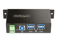 StarTech.com 4-Port Managed USB Hub with 4x USB-A, Heavy Duty with Metal Industrial Housing, ESD & Surge Protection, Wall/Desk/Din-Rail Mountable, USB 3.0/3.1/3.2 Gen 1 5Gbps - Hub - 3 x USB 3.2 Gen 2 + 1 x USB 3.2 Gen 1 - veggmonterbar, stasjonær, DIN-skinnemonterbar - TAA-samsvar 5G4AINDRM-USB-A-HUB