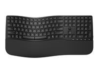 HP 685 - Tastatur - dual modus, 3-sone layout, flere enheter, 23 programmerbare taster, OS automatisk deteksjon, lav profil tastereeise - 100% - full size - trådløs - 2.4 GHz - Pan Nordic - svart - reklame 8T6L9UT#UUW