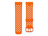 Fitbit - Bånd for smart armbåndsur - 24 mm feste - Stor størrelse - aktiv oransje / fersken - for Fitbit Sense, Sense 2, Versa 3, Versa 4 FB174SBTACRL