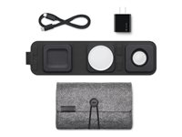 mophie 3-in-1 - Trådløs ladepute - med MagSafe + AC-strømadapter - 15 watt - grå - Europa 401311507