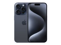 Apple iPhone 15 Pro - 5G smartphone - dobbelt-SIM / Internminne 512 GB - OLED-display - 6.1" - 2556 x 1179 piksler (120 Hz) - 3x bakkamera 48 MP, 12 MP, 12 MP - front camera 12 MP - blå titan MTVA3QN/A