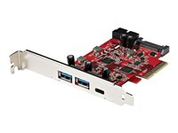 StarTech.com 5-Port USB PCIe Card, 10Gbps USB 3.1 Gen 2 PCIe Card w/ 1x USB-C & 2x USB-A, 1x 2 Port IDC (Internal 5Gbps USB Header Expansion), USB C PCIe Card, PCI Express USB Controller - Windows/macOS/Linux (PEXUSB312A1C1H) - USB-adapter - PCIe 3.0 x4 - USB-C 3.1 Gen 2 x 2 + USB-C 3.2 Gen 2 x 1 - rød PEXUSB312A1C1H