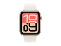 Apple Watch SE 3 (GPS + Cellular) - 44 mm - stjernelysaluminium - smartklokke med sportsbånd - fluorelastomer - stjernelys - båndbredde: M/L - 64 GB - LTE, Wi-Fi 4, Bluetooth - 5G - 33 g MEPF4QN/A