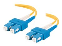C2G SC-SC 9/125 OS1 Duplex Singlemode PVC Fiber Optic Cable (LSZH) - Koblingskabel - SC-enkeltmodus (hann) til SC-enkeltmodus (hann) - 10 m - 10 m - fiberoptisk - dupleks - 9 / 125 micron - OS1 - halogenfri - gul 85573