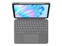 Logitech Combo Touch - Tastatur og folioveske - med styrepute - bakgrunnsbelyst - Apple Smart connector - QWERTY - Nordisk (dansk/finsk/norsk/svensk) - Oxford-grå - for Apple 11-inch iPad Air M2 Wi-Fi, M2 Wi-Fi + Cellular, M3 Wi-Fi, M3 Wi-Fi + Cellular 920-012634