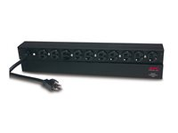 APC Basic Rack-Mount PDU - Strømfordelingslist (kan monteres i rack) - AC 120 V - 2.4 kW - inngang: NEMA 5-20 - utgangskontakter: 10 (NEMA 5-20) - 1U - 19" - 3.7 m kabel - svart - for P/N: SMTL1000RMI2UC, SMX1000C, SMX1500RM2UC, SMX1500RM2UCNC, SMX750C, SMX750CNC AP9563