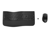 HP 685 Comfort - Tastatur- og mussett - dual modus, 3-sone layout, flere enheter, 23 programmerbare taster, OS automatisk deteksjon, lav profil tastereeise - 100% - full size - trådløs - 2.4 GHz - USA - svart - Smart Buy 8T6L7UT