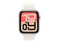 Apple Watch SE 3 (GPS) - 44 mm - stjernelysaluminium - smartklokke med sportsbånd - fluorelastomer - stjernelys - båndbredde: M/L - 64 GB - Wi-Fi 4, Bluetooth - 32.9 g MEHJ4QN/A