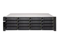 QNAP ES1686DC - NAS-server - 16 brønner - kan monteres i rack - SAS 12Gb/s - RAID 0, 1, 5, 6, 10, JBOD, 5 hot spare, 6 hot spare, 10 hot spare, 1 aktiv reservedel - RAM 96 GB - Gigabit Ethernet / 10 Gigabit Ethernet - iSCSI støtte - 3U ES1686DC-2142IT-96G