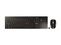 CHERRY DW 9100 SLIM - Tastatur- og mussett - trådløs - 2.4 GHz, Bluetooth 4.2 - Pan Nordic - svart/bronse JD-9100PN-2