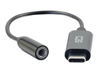 C2G USB C to 3.5mm Audio Adapter - USB C to AUX Cable - USB C to Headphone Jack - USB-C til hodetelefons-jakkadapter - 24 pin USB-C hann til mini-phone stereo 3.5 mm hunn - 15.2 cm 54426