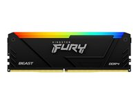 Kingston FURY Beast RGB - DDR4 - modul - 8 GB - DIMM 288-pin - 1600 MHz / PC4-25600 - CL16 - 1.35 V - ikke-bufret - ikke-ECC - svart KF432C16BB2A/8