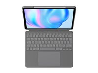 Logitech Combo Touch - Tastatur og folioveske - med styrepute - bakgrunnsbelyst - Apple Smart connector - QWERTY - Nordisk (dansk/finsk/norsk/svensk) - Oxford-grå - for Apple 13-inch iPad Air M2 Wi-Fi, M2 Wi-Fi + Cellular, M3 Wi-Fi, M3 Wi-Fi + Cellular 920-012616