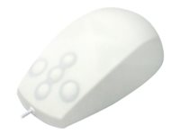 Active Key Medical medium - Mus - optisk - 5 knapper - kablet - USB - hvit AK-PMT2LB-US-W