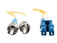 C2G LC-ST 9/125 OS1 Duplex Singlemode PVC Fiber Optic Cable (LSZH) - Koblingskabel - ST-enkeltmodus (hann) til LC-enkeltmodus (hann) - 2 m - 2 m - fiberoptisk - dupleks - 9 / 125 micron - OS1 - halogenfri - gul 85596