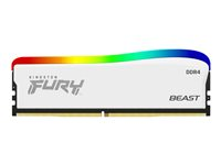 Kingston FURY Beast - RGB Special Edition - DDR4 - modul - 8 GB - DIMM 288-pin - 1800 MHz / PC4-28800 - CL17 - 1.35 V - ikke-bufret - ikke-ECC - hvit KF436C17BWA/8