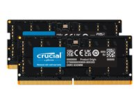 Crucial - DDR5 - sett - 64 GB: 2 x 32 GB - SO DIMM 262-pin - 2400 MHz / PC5-38400 - CL40 - 1.1 V - ikke-bufret - ikke-ECC CT2K32G48C40S5
