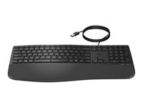 HP 485 Comfort - Tastatur - multi-enhet, 23 programmerbare taster, 3-soners layout - full size - USB - Pan Nordic - svart 8T6M2AA#UUW