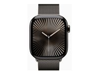 Apple Watch Series 10 (GPS + Cellular) - 42 mm - skifer titan - smartklokke med fint strikket løkke - nett av rustfritt stål - skifer - håndleddstørrelse: 130-180 mm - 64 GB - LTE, Wi-Fi 4, UWB, Bluetooth - 4G - 34.4 g MX053QN/A