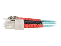 C2G SC-ST 10Gb 50/125 OM3 Duplex Multimode PVC Fiber Optic Cable (LSZH) - Nettverkskabel - ST flermodus (hann) til SC flermodus (hann) - 2 m - 2 m - fiberoptisk - dupleks - 50 / 125 mikroner - OM3 - halogenfri - akvamarin 85523