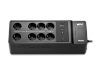 APC Back-UPS - UPS (vegg- / overflatemonterbar) - AC 230 V - 300 watt - 500 VA - utgangskontakter: 8 BE500G2-GR
