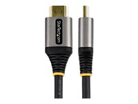 StarTech.com 10ft (3m) HDMI 2.1 Cable, Certified Ultra High Speed HDMI Cable 48Gbps, 8K 60Hz/4K 120Hz HDR10+ eARC, Ultra HD 8K HDMI Cable/Cord w/TPE Jacket, For UHD Monitor/TV/Display - Dolby Vision/Atmos, DTS-HD (HDMM21V3M) - Ultra High Speed - HDMI-kabel med Ethernet - HDMI hann til HDMI hann - 3 m - skjermet - grå, svart - passiv, 4K 120 Hz støtte, 8 K 60 Hz (7680 x 4320) støtte - for P/N: 4PORT-8K-HDMI-SWITCH HDMM21V3M