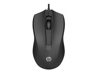 HP 105 - Mus - høyre- og venstrehåndet - optisk - 3 knapper - kablet - USB-A - svart 822M9UT
