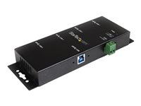 StarTech.com 4-Port USB 3.0 Hub - Metal Industrial USB-A Hub - Wall or Desk Mountable USB Data Hub - TAA Compliant USB Expander Hub (ST4300USBM) - Hub - 4 x SuperSpeed USB 3.0 - stasjonær - DC-strøm - for P/N: ITB20D3250, MSDREADU2OTG, SVA12M5NA, USB312SAT3CB, USB315CB2M, USBLTM1MBK, USBLTM1MWH ST4300USBM